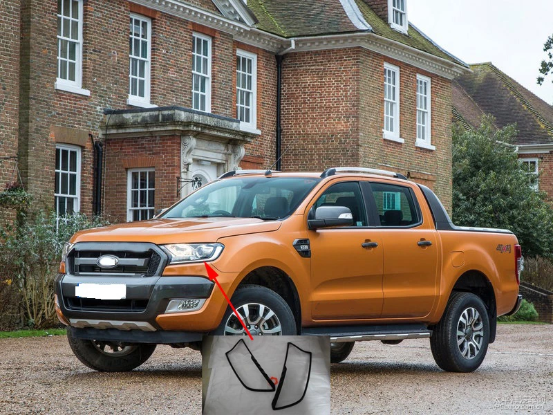 2016-2018 аксессуары для Ford Ranger Everest ручной работы хромированные передние фары с