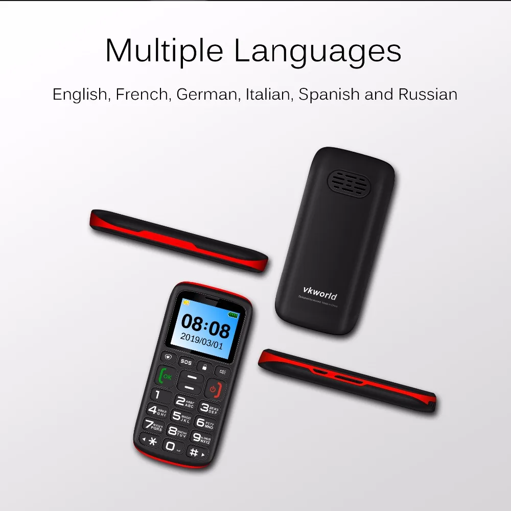 Русская клавиатура VKworld Z3 с функцией телефона, 1,77 дюймовый экран, 1000 мАч, батарея, SOS, блокировка ключа, две sim-карты, fm фонарь, Bluetooth, мобильный телефон