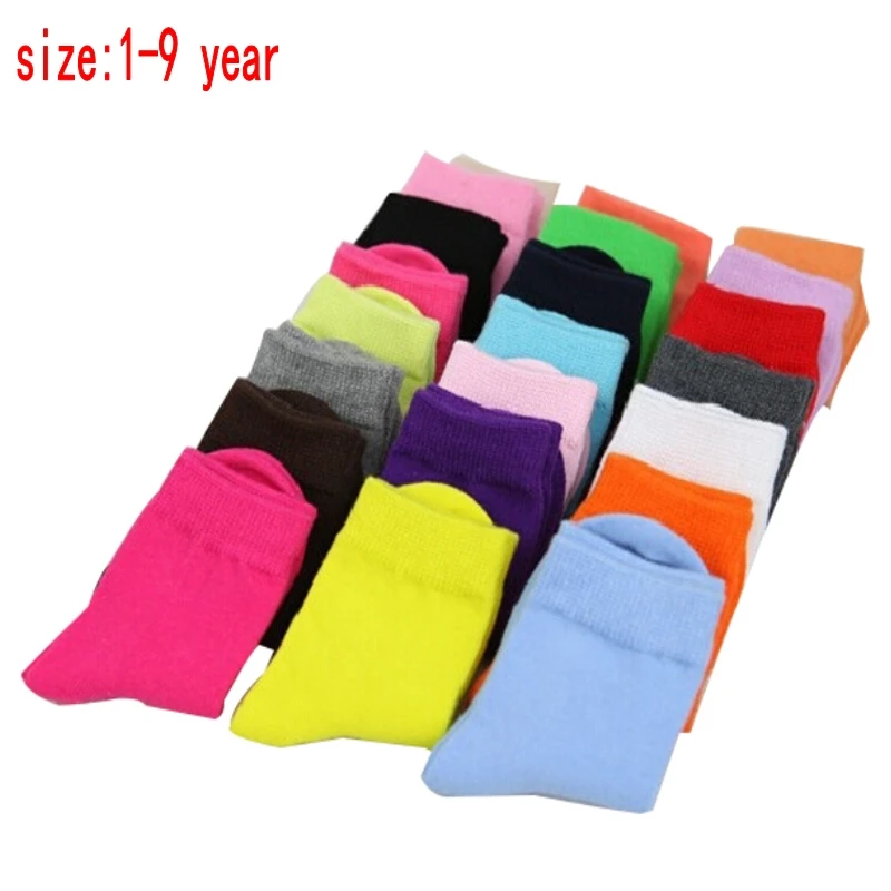 Calcetines deportivos de algod&oacute;n para ni&ntilde;os y ni&ntilde;as, medias de 1 a 9 a&ntilde;os, color caramelo, 5 pares/1 lote-0