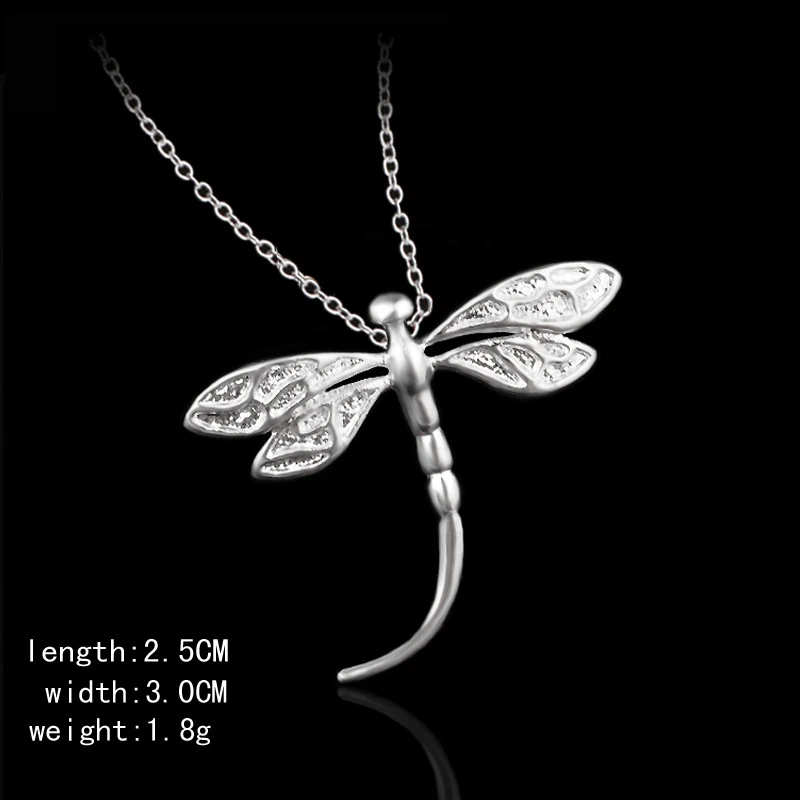 Женская цепочка с подвеской в виде стрекозы из серебра 925 пробы|Ожерелья| |