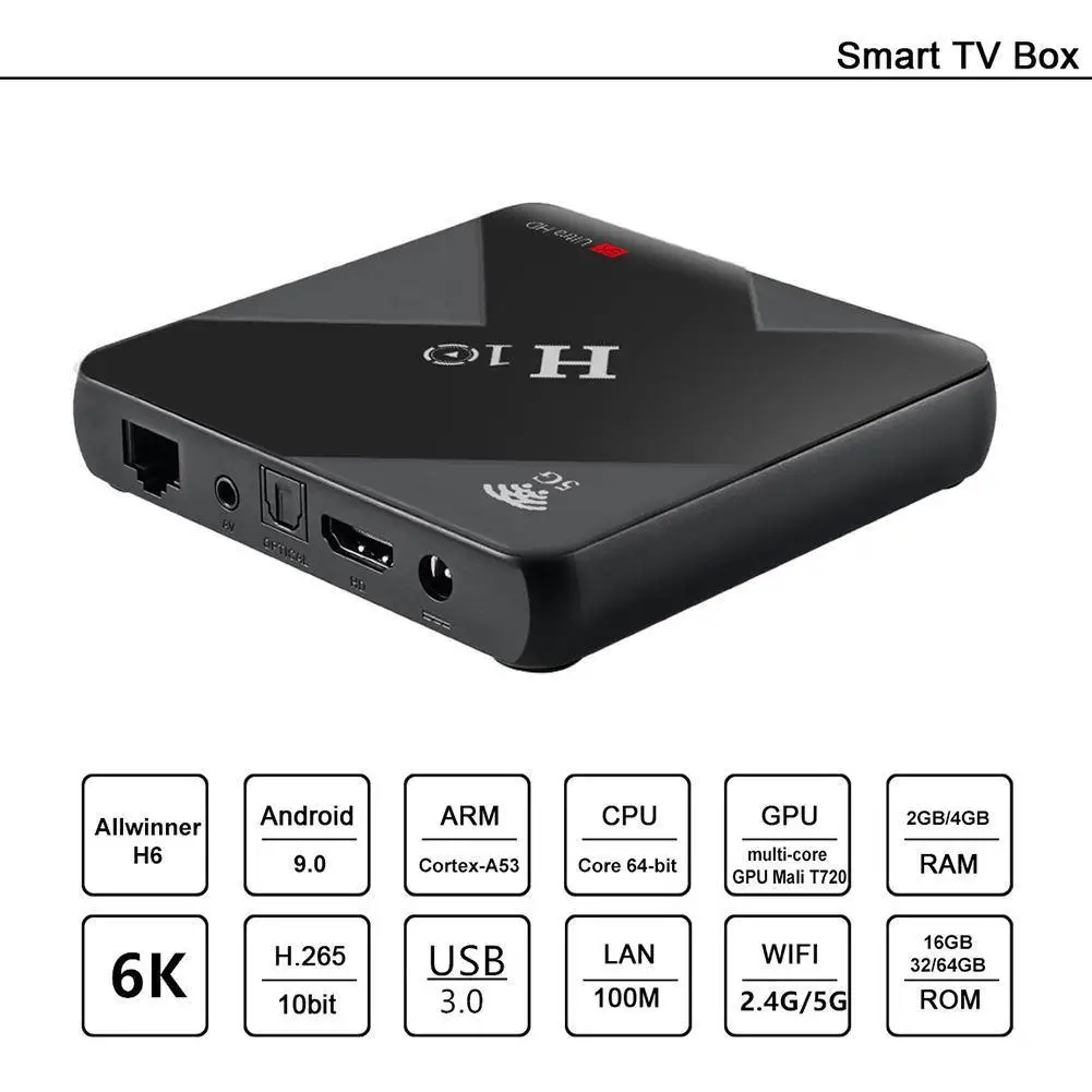 Новый H10 TV BOX 6k HD H6 чип Android 9 0 Box # CW|ТВ-приставки и медиаплееры| |