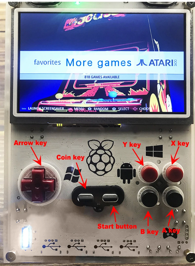 Gameberry Retropie Lakka Ретро пирог Raspberry Pi 15000 Ретро игра внутри Ручной игровой 5 дюймов экран 10000mA батарея