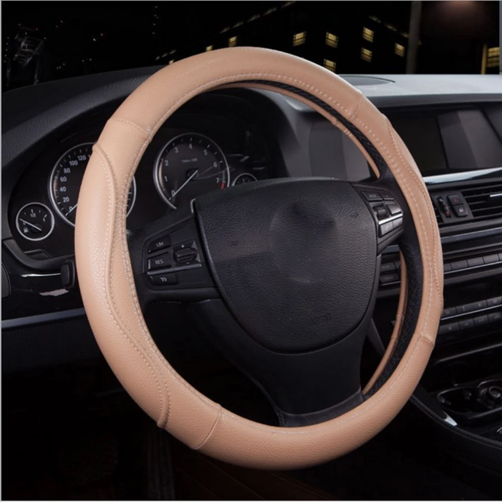 Top quality Faux leather car steering wheel cover hot fashion line elegant luxury covers38CM universal decoration | Автомобили и