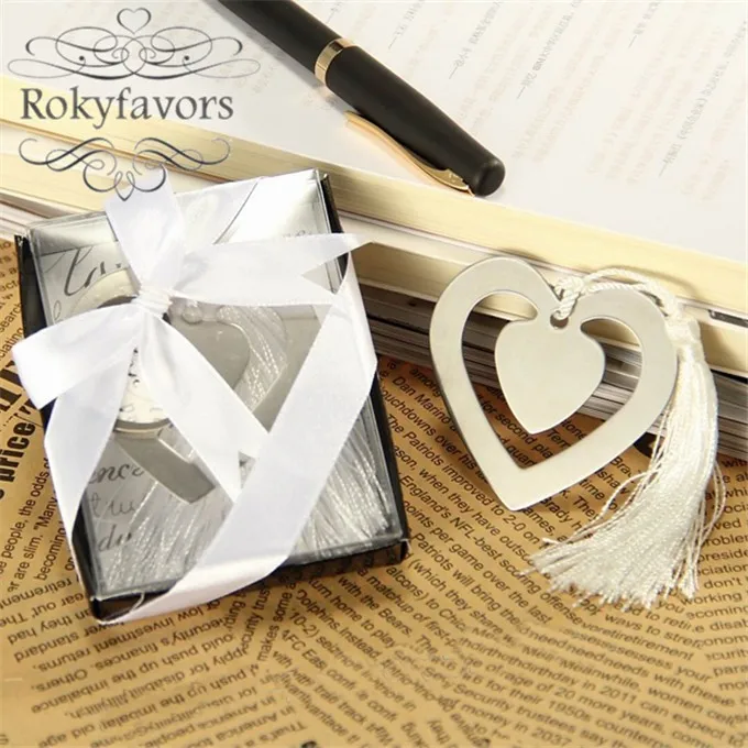 Бесплатная доставка 50 шт./лот! Закладки в виде сердца с шелковыми кисточками для