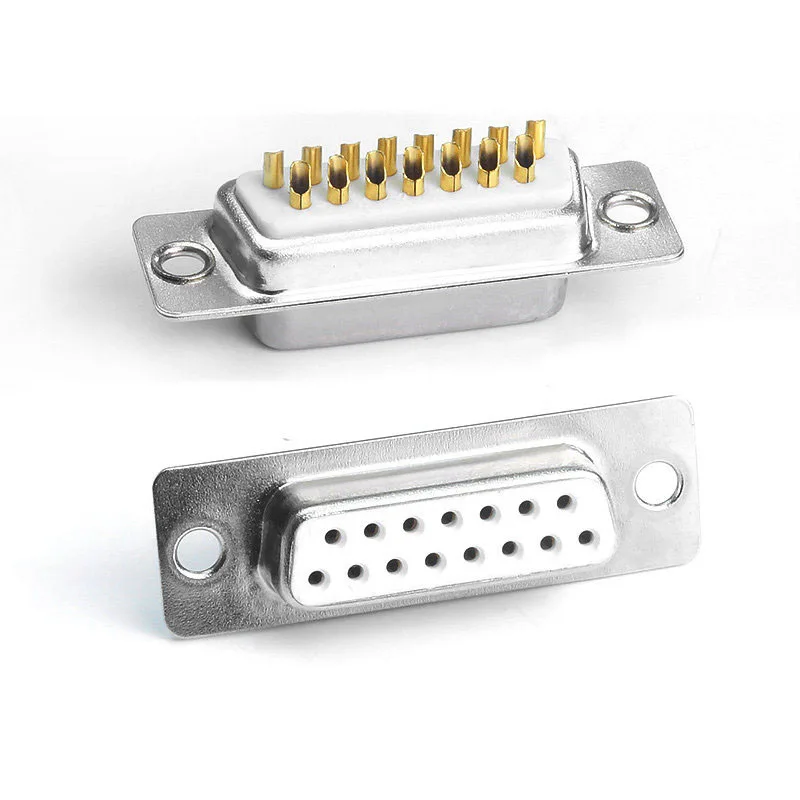 Чистая медь твердое позолоченное DB15 мужской женский 2 ряда 15 контактов сварочная