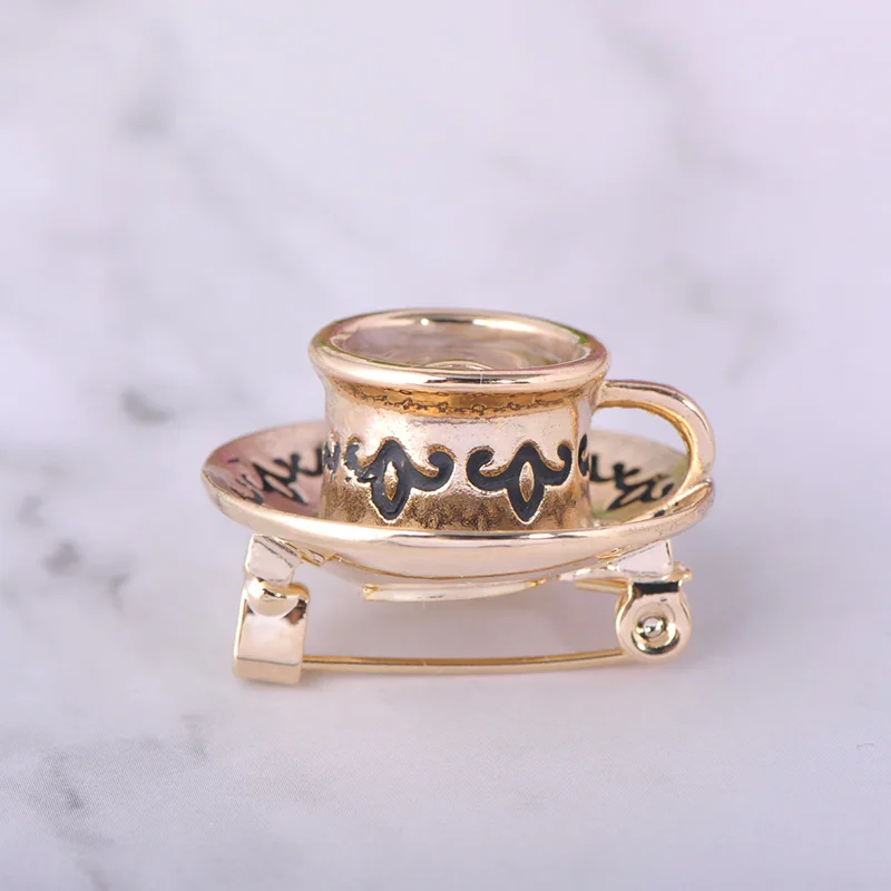 Винтажные эмалированные булавки Funmor в виде кофейной чашки сплав броши для женщин