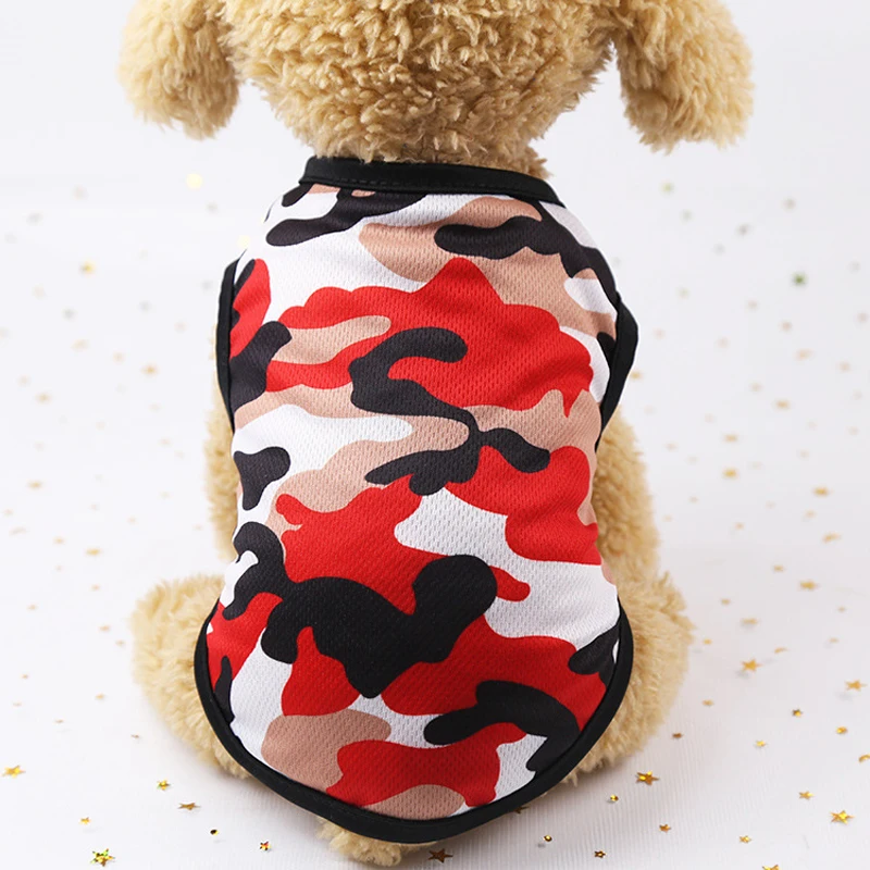 DOGGYZSTYLE Pet Камуфляжный жилет Лето охлаждения Футболка Тедди Чихуахуа Костюмы