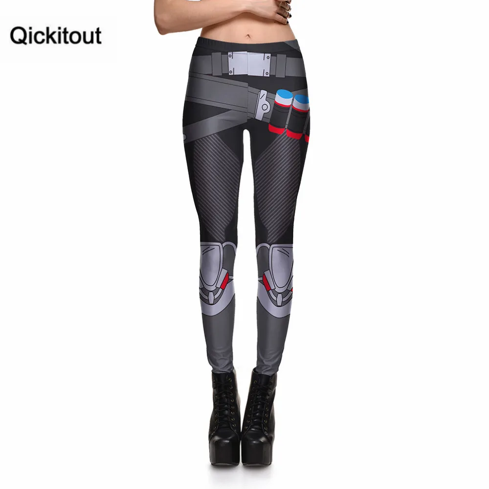 Qickitout леггинсы модные сексуальные женские пояса пули черные машинные с цифровой