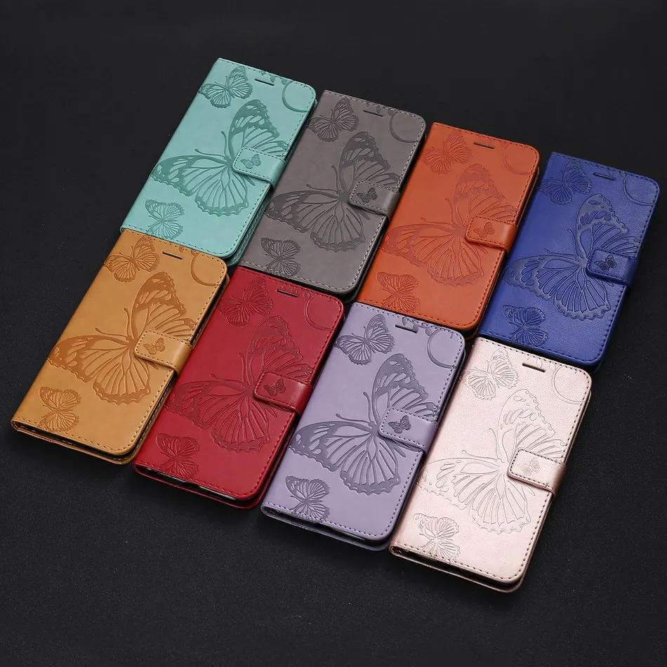 

Stand Covers Butterflies Embossing For Samsung S10E S10 Plus 5G A8S 2018 M10 M20 A10 A20 A30 A40 A50 A70 PU Leather Cases DP06Z