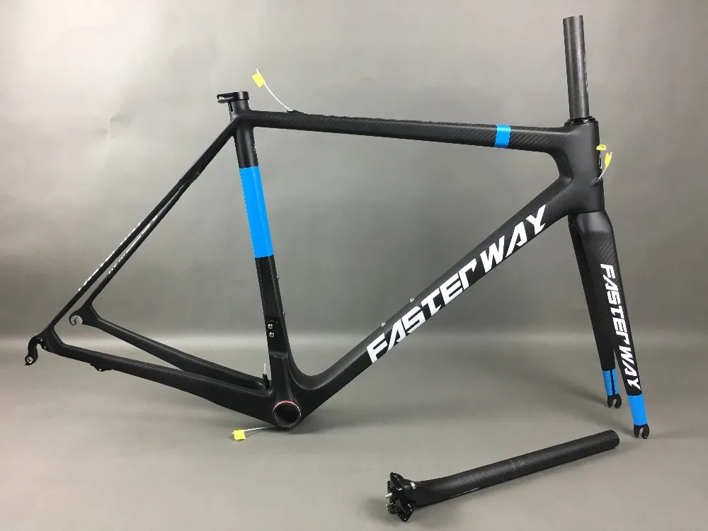 Карбоновая велосипедная Рама TAIWAN brand FASTERWAY PRO Набор углеродных дорожных рам 3K: карбоновая рама + подседельный штырь + вилка + зажим + гарнитура,...