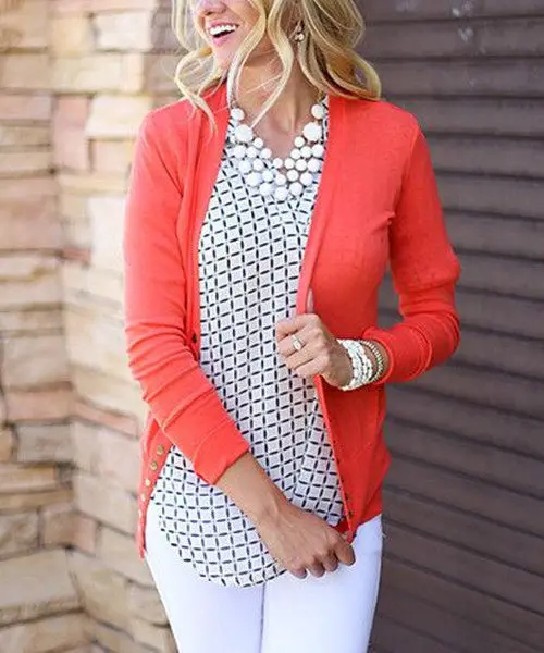 Модная женская одежда Женское пальто с длинным рукавом однотонная вязаный