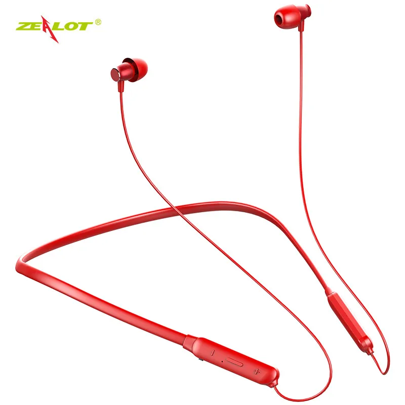 Red Zealot H15 спортивные bluetooth-наушники с шейным ремешком, беспроводные стерео наушники IPX5 с защитой от пота, bluetooth-гарнитура для телефонов, наушники aptx - Цвет: Red