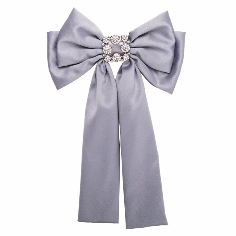 Новая женская брошь булавка Супер длинная Большая лента Бант горный хрусталь