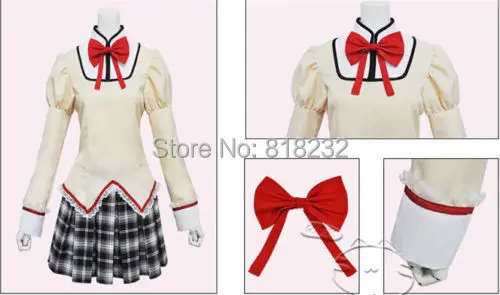 Puella Magi Madoka Magica Kaname /Akemi Homura School Uniform Dress Anime Cosplay Costumes |