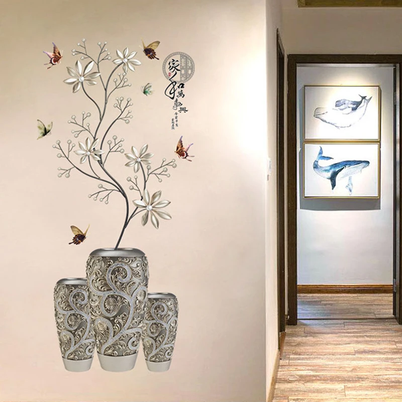 Vase Wall Stickers Modern Living Room Dining Bedroom Home Decor 55x118cm Removable | Дом и сад