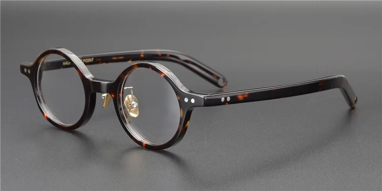 Tortoise Винтажные качественные ацетатные очки, классическая круглая оправа HP202, очки для женщин и мужчин, оригинальная коробка, чехол, линзы по рецепту - Цвет оправы: Tortoise