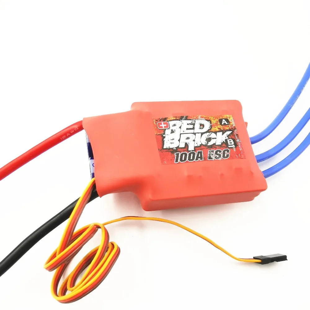 Красный кирпич HV 100A бесщеточный ESC электронный регулятор скорости с водяным охлаждением ESC 6 S-10 S для RC лодки(без заднего хода