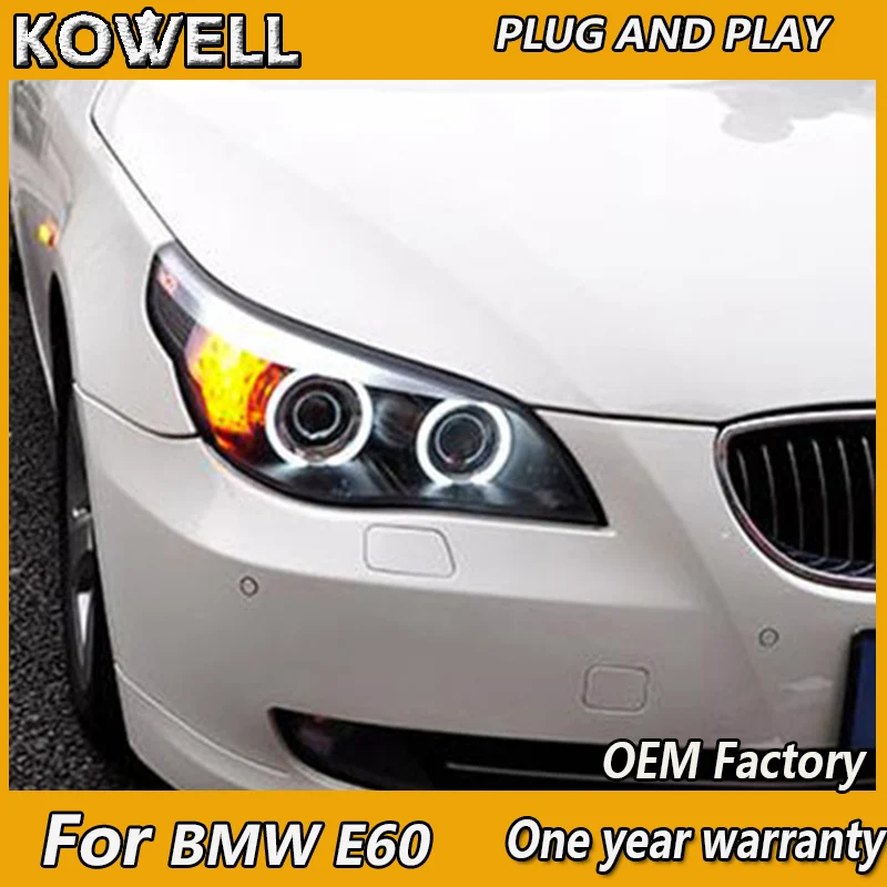 Автостайлинг KOWELL для фар 5 серии E60 2003 10 светодиодная фара ангельские глазки DRL