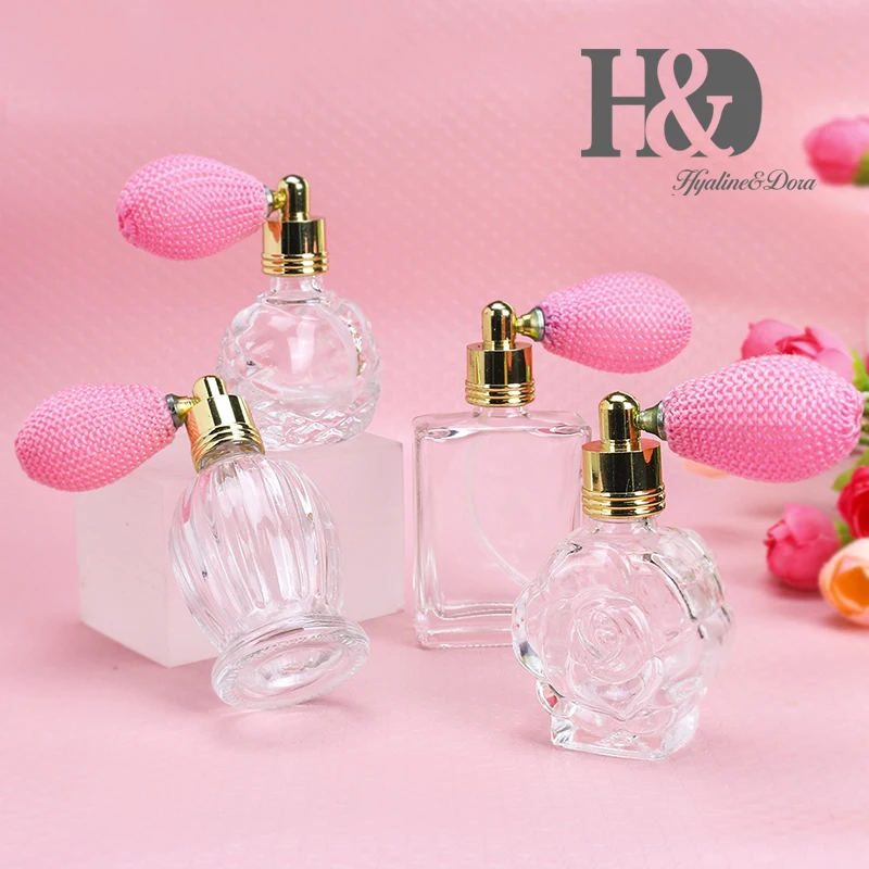 H & D набор из 4 Женский Винтажный флакон для парфюма короткий распылитель