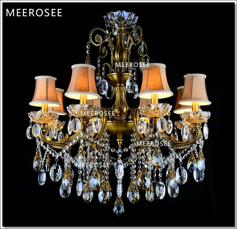 Бронзовая Античная хрустальная люстра Lingting Роскошная латунная лампа Lustre Suspension