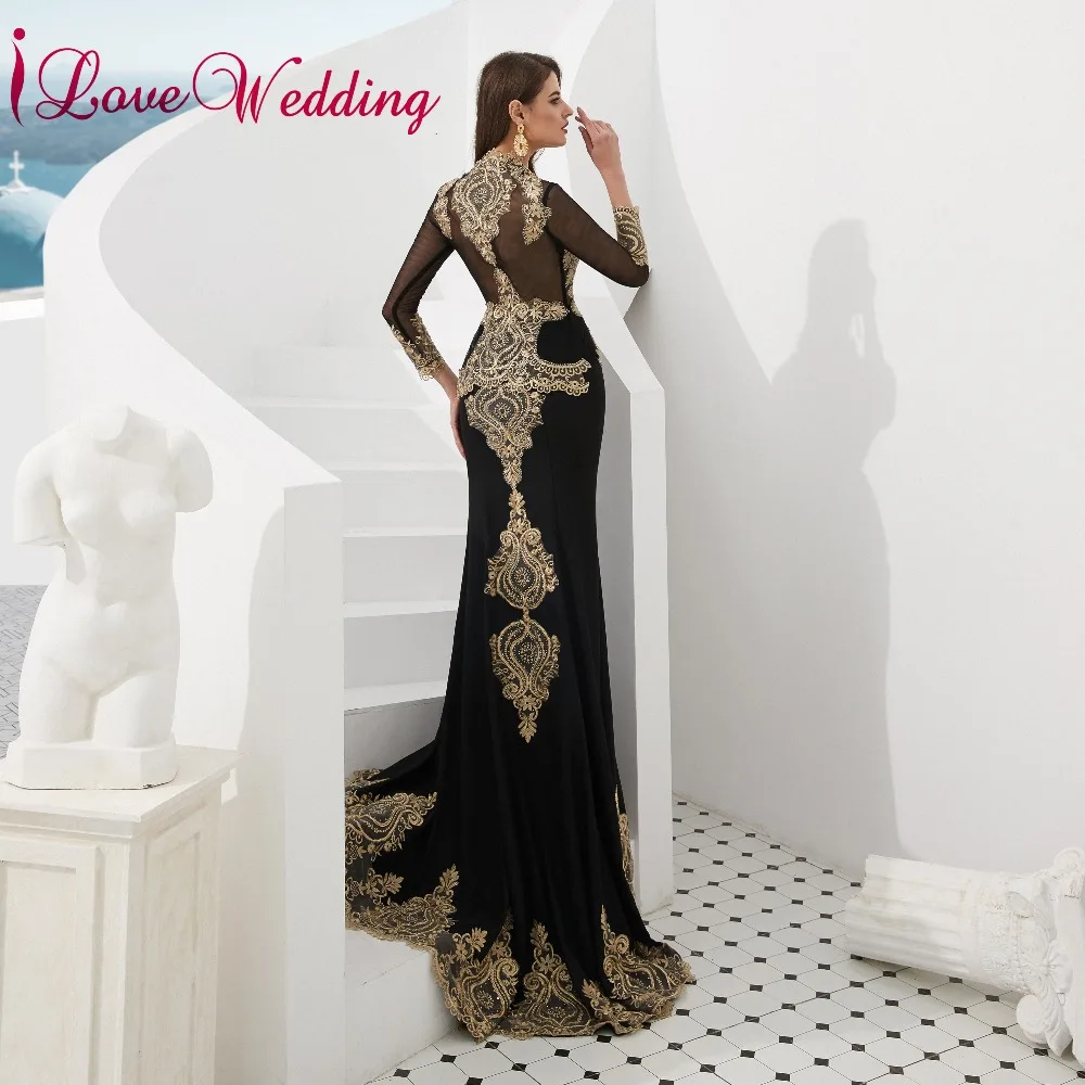 ILoveWedding Винтаж Стиль с квадратным вырезом расшитое золотистым кружевом Вечернее