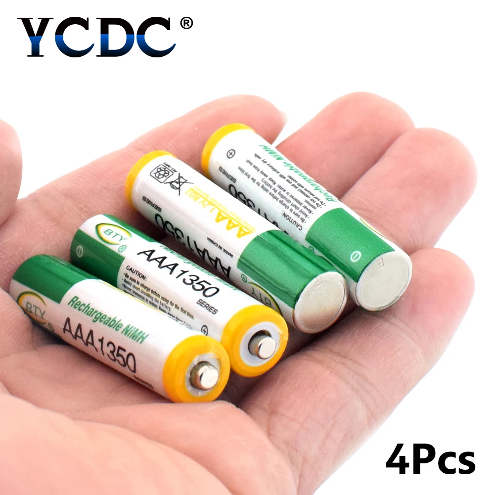 Аккумуляторные Ni MH (никель металлогидридные) батареи YCDC AAA HR3 AM4 1350 мАч