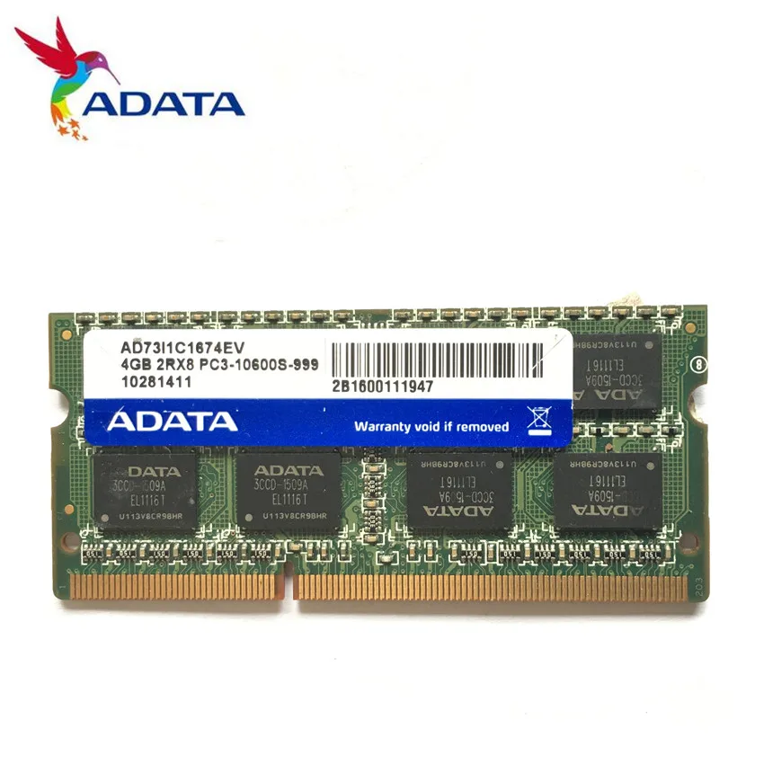 AData 4G 2G 1G PC3L PC3 10600S 12800S DDR3 1333 1600 МГц 4 Гб 2 1 ГБ модуль памяти ноутбука ОЗУ