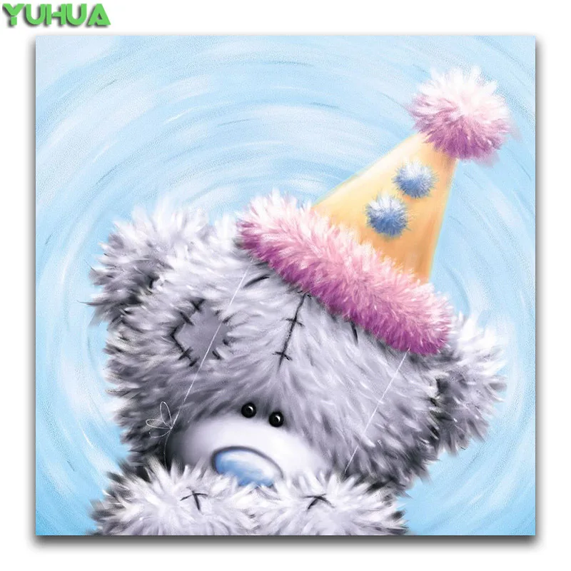5D DIY Алмазная вышивка крестиком на рисунке, Teddy Bear полная квадратная Алмазная вышивка мультфильм животных Круглый Алмазная мозаика «любящее сердце» - Цвет: 10
