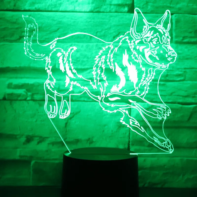 3D LED ночник немецкая овчарка собака с 7 видов цветов лампа для украшения дома