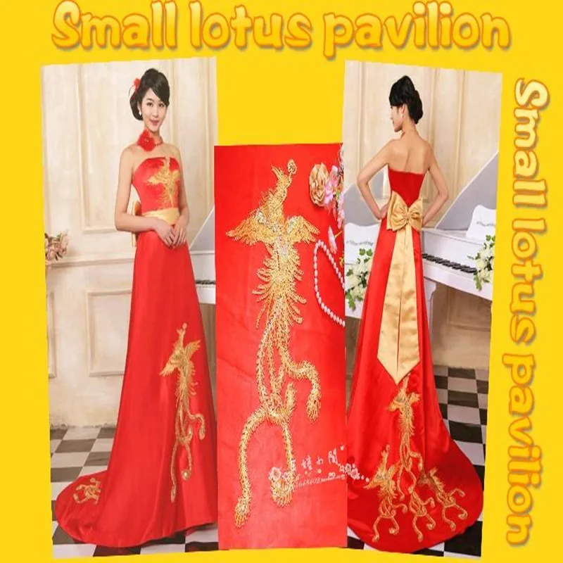 

Gold Phoenix costume embroidery cloth gauze cloth cloth embroidery cheongsam heavy toast