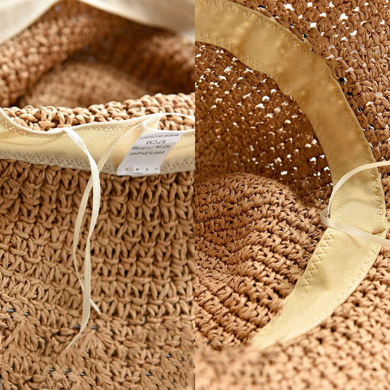 Летние женские Солнцезащитные шляпы складные соломенные ручной работы