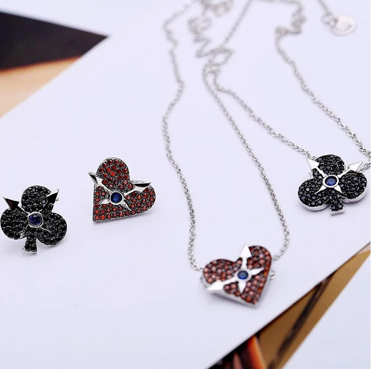 Комплект из колье и серёг с фианитом | Украшения аксессуары