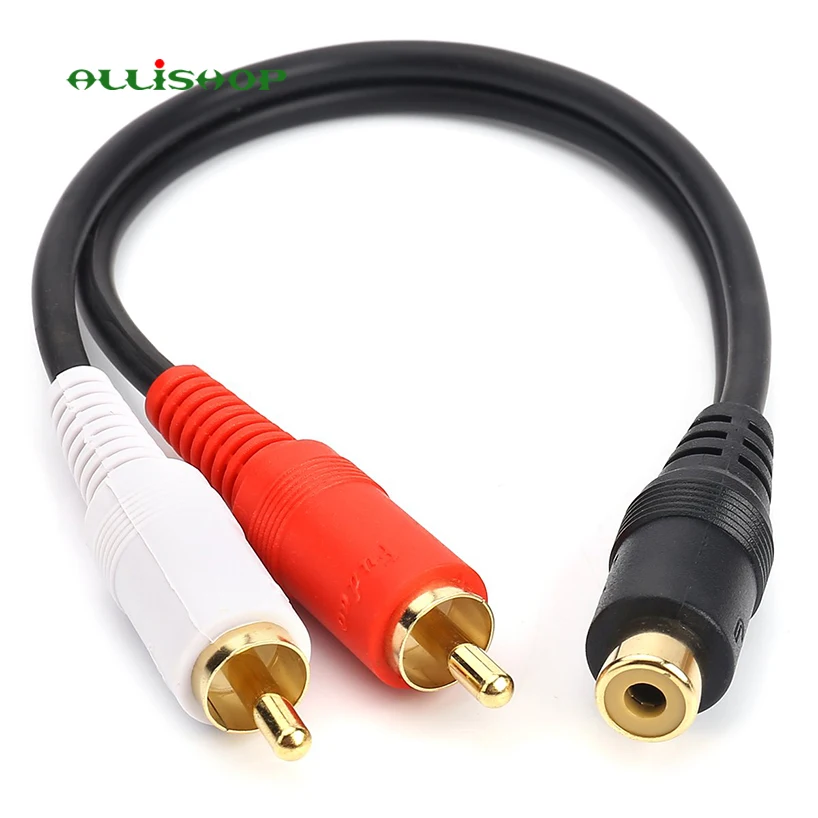 Y образный кабель RCA мама к 2 папа стерео аудио с проводником OFC двойное