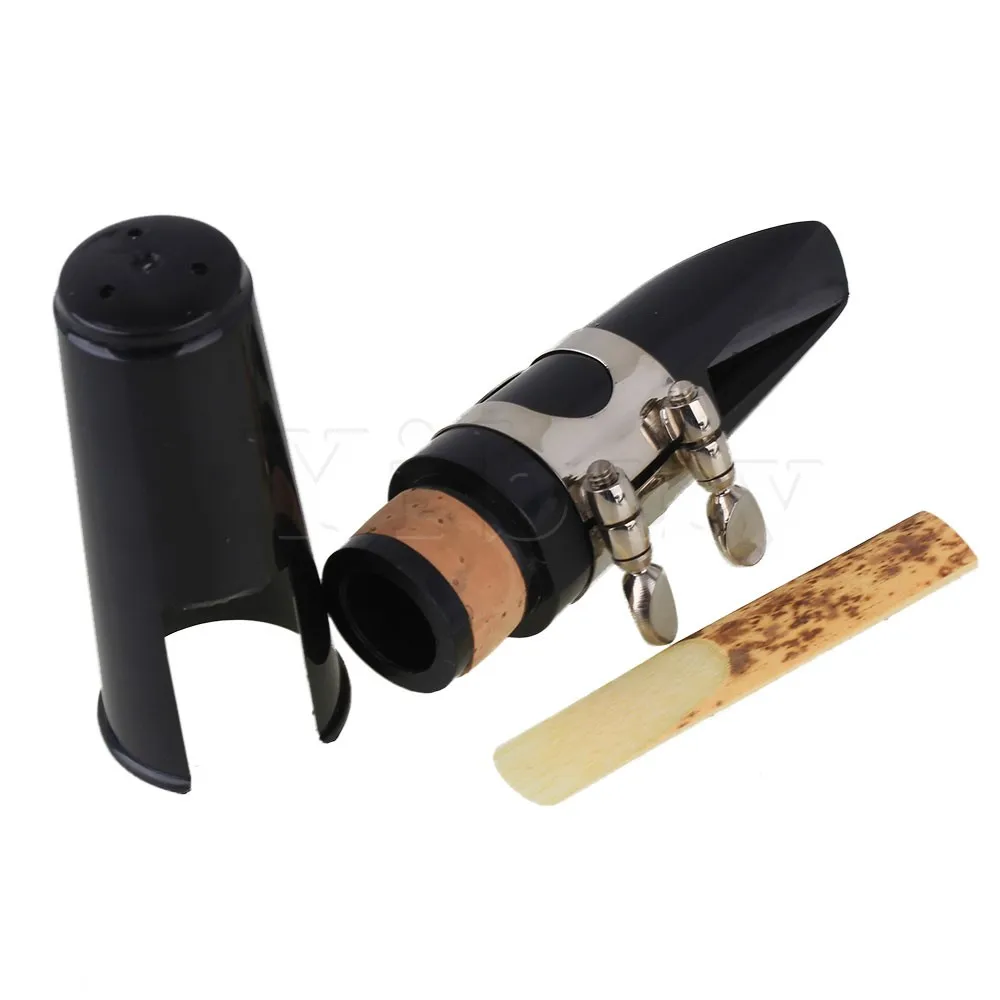 Yibuy серебро Пластик 4# саксофон мундштук комплект для бемоль саксофон