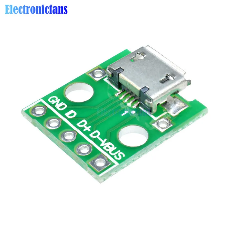 10 шт./лот MICRO USB Для DIP адаптера 5Pin 2 54 мм разъем Micro Usb Тип PCB Pinboard конвертер|usb to|usb to