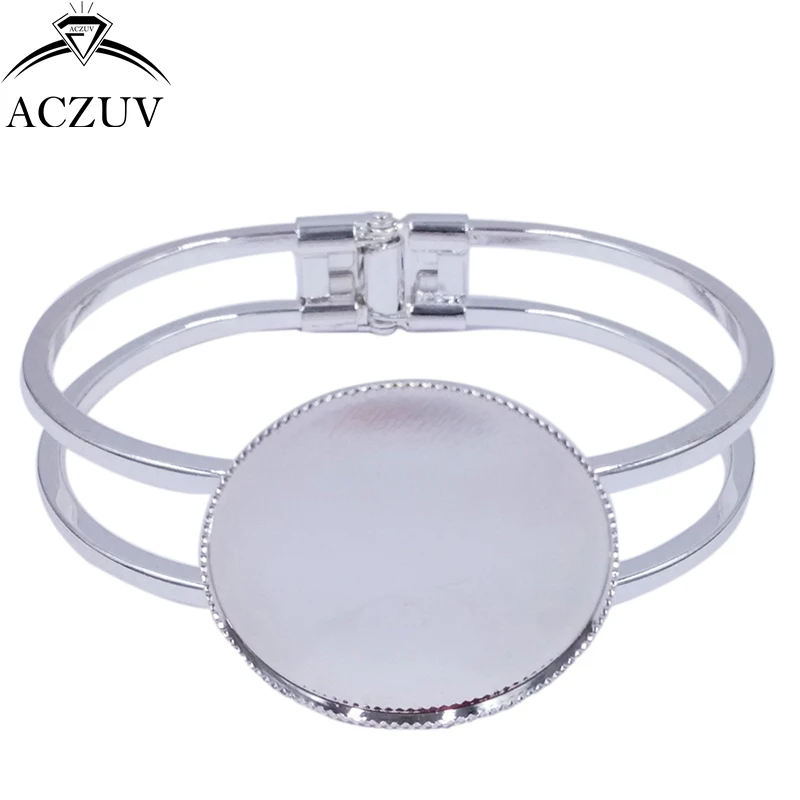 ACZUV 50pcs 20mm 25mm 30mm Teeth Bezel Blank Base Bracelet Copper Metal Cuffs Bangle Tray BBS004 | Украшения и аксессуары
