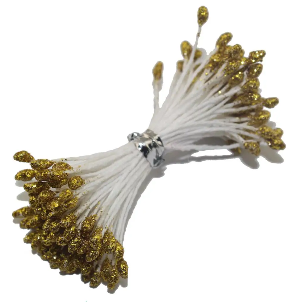 3mm Glitter 70PCS CCINEE белый цвет цветок тычинки розы 1 мм/3 мм/5 мм для украшения торта/ремесла/нейлон цветок DIY подарок аксессуары - Цвет: 3mm Glitter 70PCS