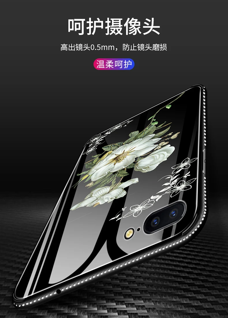 Роскошный стеклянный чехол Жасмин цветок лилии чехол для телефона для iPhone 7 8 Plus XS Max XR цветочный чехол s для iPhone X 8 7 6 6S Plus чехол