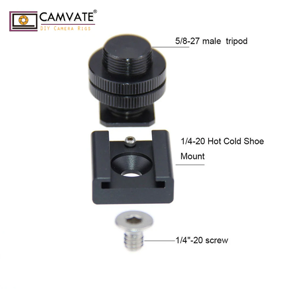 CAMVATE 1/4 "Горячий Холодный башмак крепление + 5/8"-27 наружная резьба адаптер для