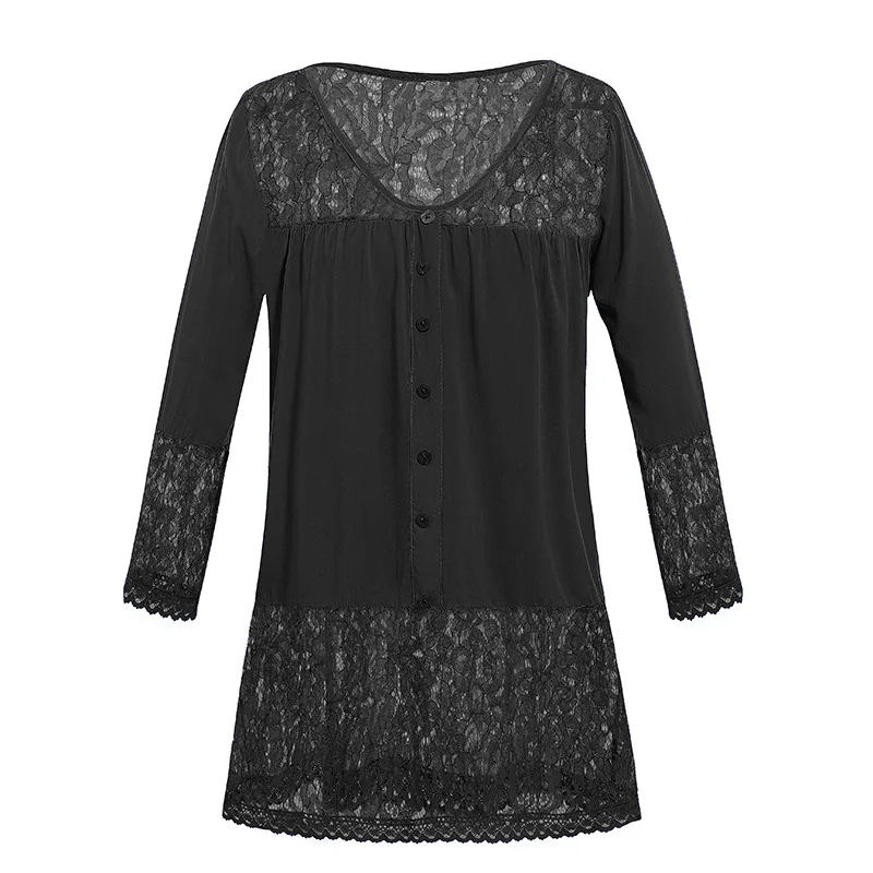 2019 новые весенние летние женские кружевные топы с v-образным вырезом три четверти