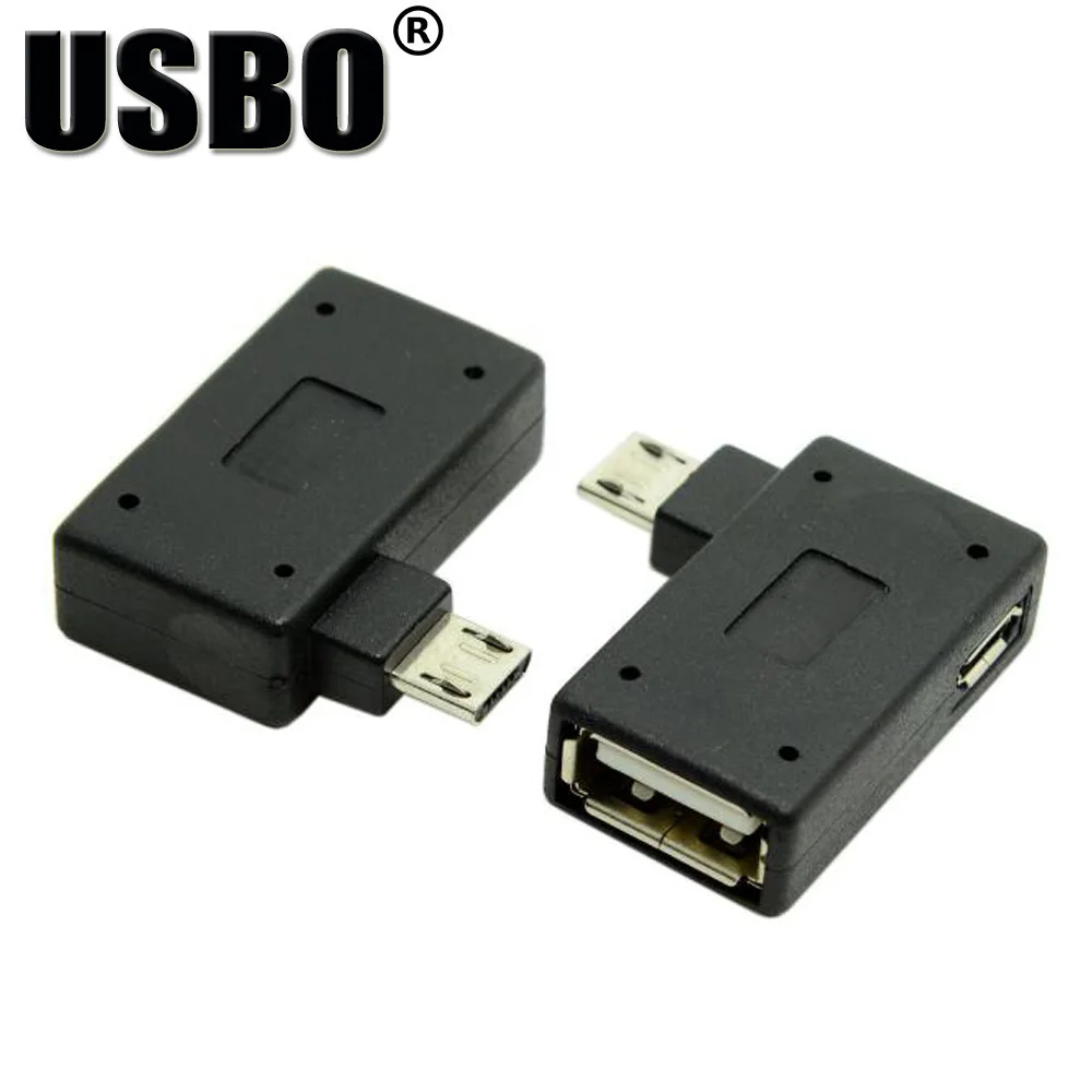 Черный локоть 90 градусов Micro USB внешний u диск мышь OTG адаптер штекер к 2 0 гнездовой