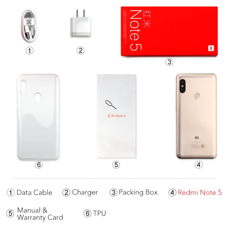 Глобальная прошивка Xiaomi Phone Redmi Note 5 64 Гб ПЗУ 4 ОЗУ Восьмиядерный процессор Snapdragon 636