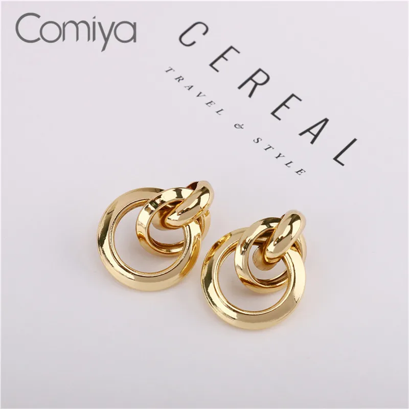 Женские серьги Comiya Aliexpress золотистые из цинкового сплава в Корейском стиле