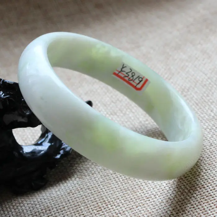 60 мм китайский натуральный зеленый нефрит k браслет с натуральными камнями A-3819 |