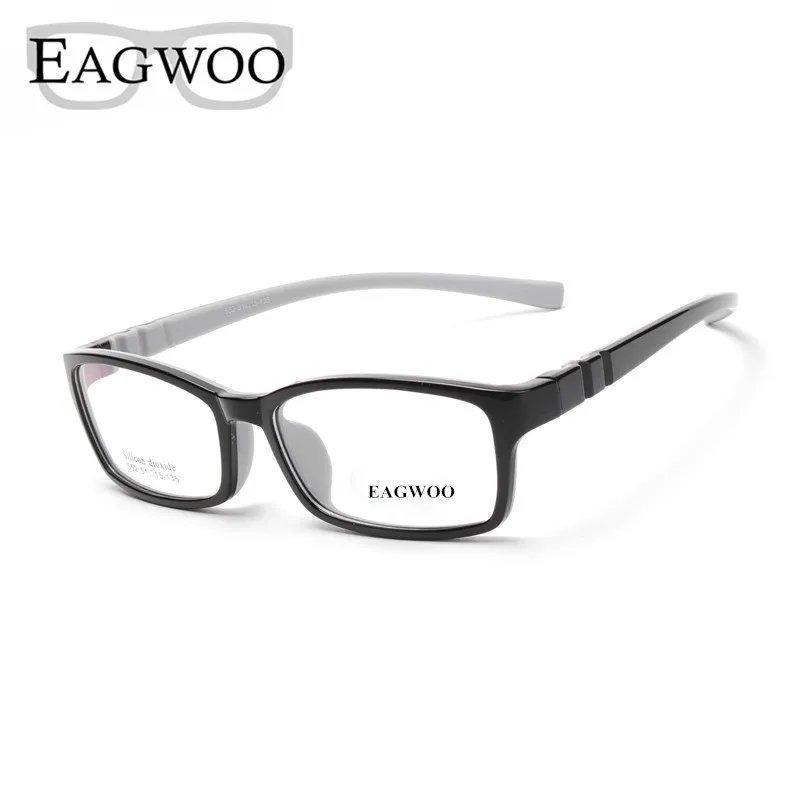 EAGWOO Мягкие силиконовые очки для детей, оптическая оправа, простая оптическая оправа для мальчиков и девочек, прозрачные очки 1552