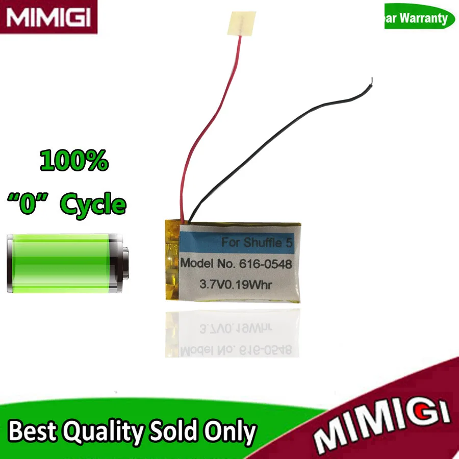 100 шт./лот Новинка 616 0548 0.19Whr батарея для ipod shuffle 4rd 5rd 6rd Поколение 4 5 6 аккумулятор