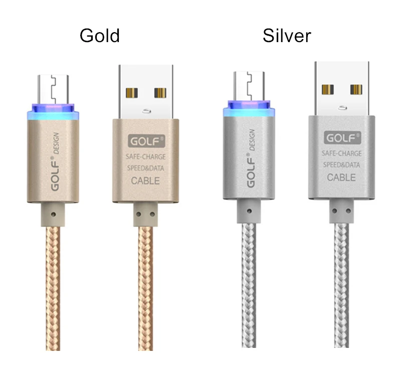 Светодиодный светильник для гольфа, Micro usb кабель для зарядки samsung S6 S7, быстрое зарядное устройство, Android телефон, кабель для синхронизации данных для huawei mate 7 8