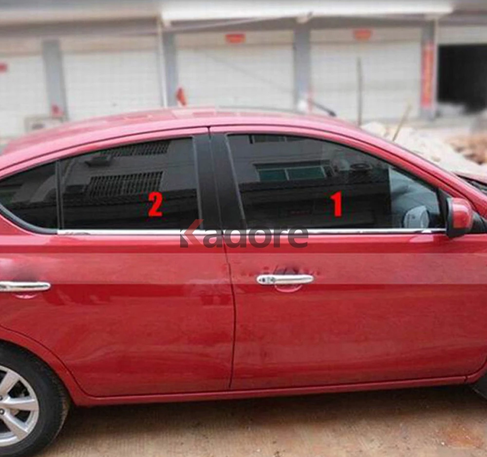 Для Седан Nissan Versa 2012 2013 из нержавеющей стали автомобильные оконные молдинги обшивка наружные украшения аксессуары
