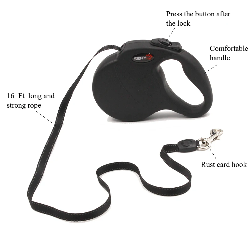 SENYE Retractable Dog Leash 16ft Traction Rope for Large Medium Small Dogs Break & Lock System DU037 | Дом и сад