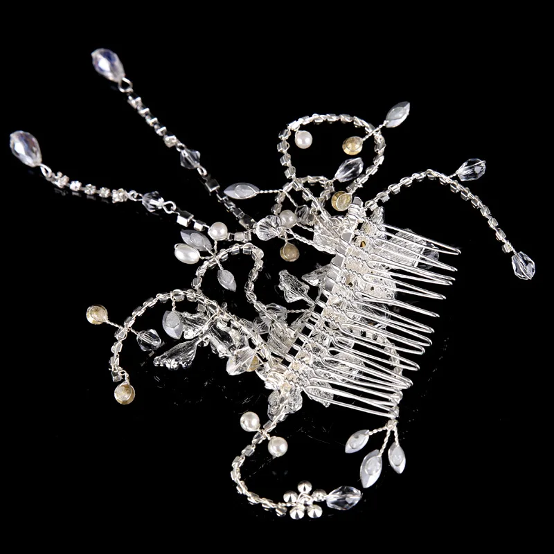 

Bridal Hair Comb Rhinestone Flower Tassel Women's Hair Accessories